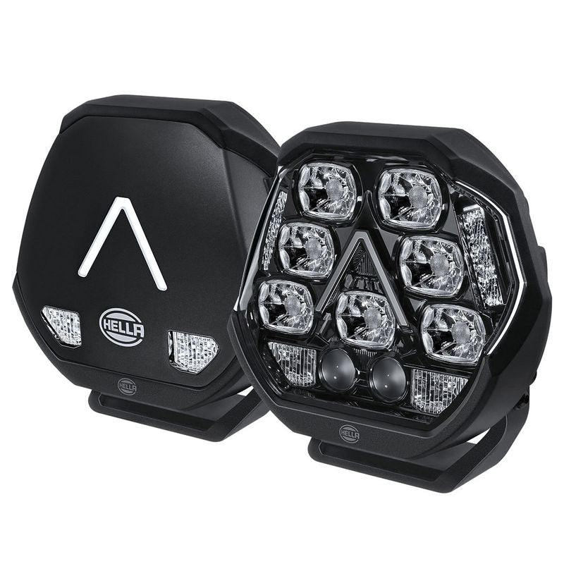 LED 7" Driving Light Kit Pair Antares Series DRL & Park Light Inc Harness Combo Beam