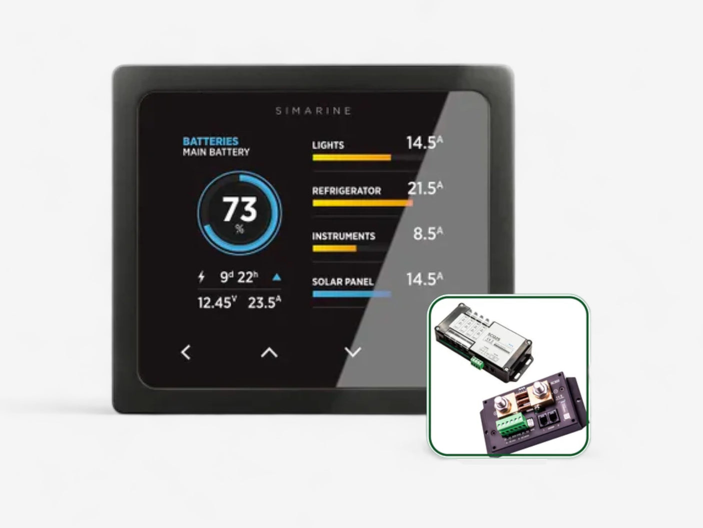 Simarine by Enerdrive, Mount Black Digital Battery Monitor Pack (Shunt 300A & Quad Shunt 4 x 25A)
