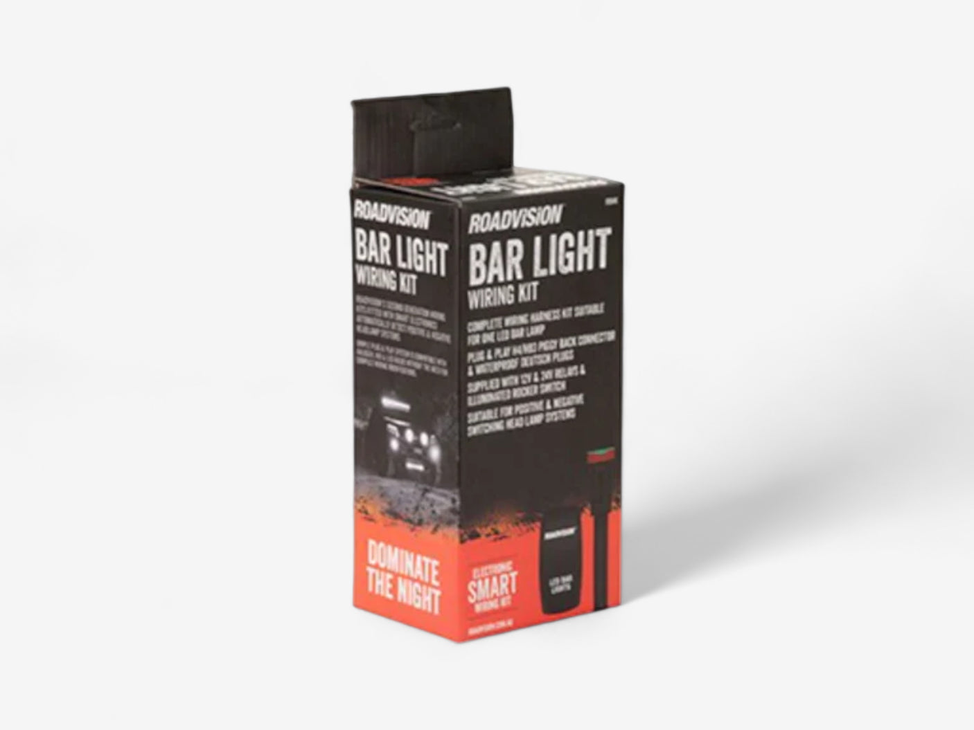 RoadVision LED light bar wiring harness 12/24V GEN2 +&- Switching with H4 & HB4 Piggy Back Connectors
