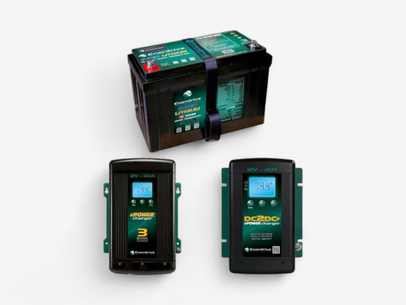 Enerdrive ePOWER B-TEC 125Ah Lithium Battery, DC2DC Charger & AC 20A Charger Pack