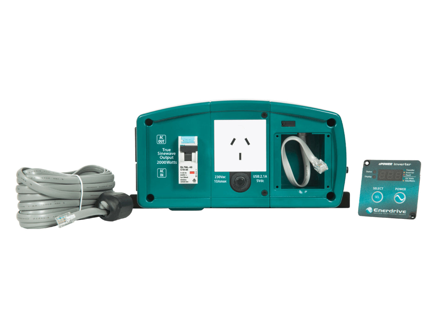 Enerdrive 2000W 12V Pure Sine Wave Inverter and RCD & AC Transfer Switch
