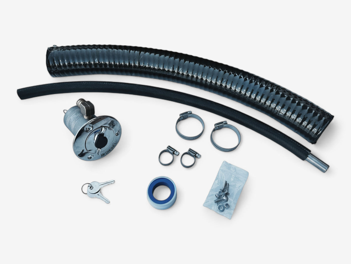 50mm Fuel Filler Relocation Kit - Lockable Stainless Steel