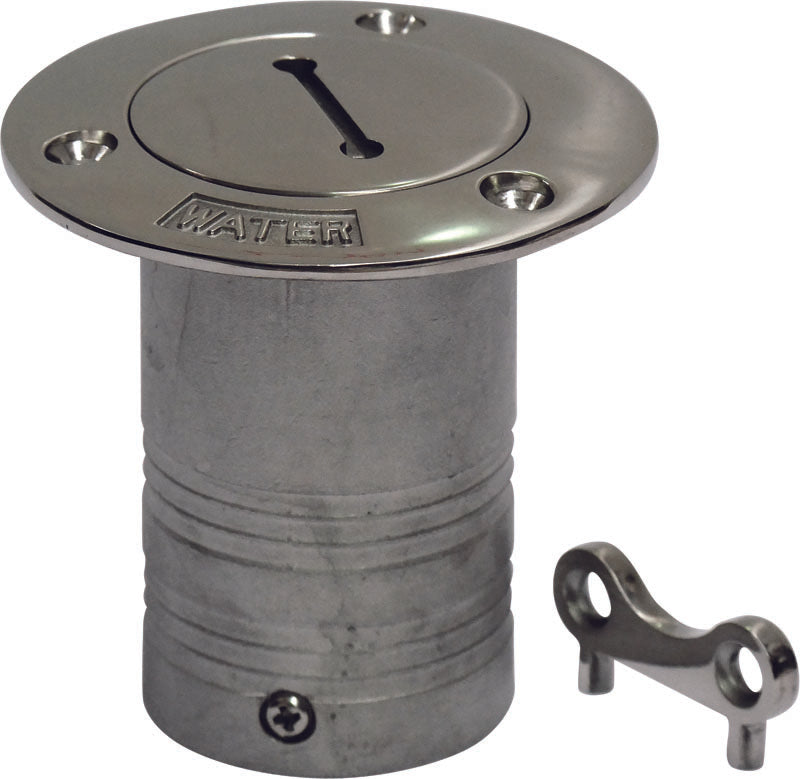 38mm Straight Water Tank Filler Neck - Lockable Stainless Steel with key