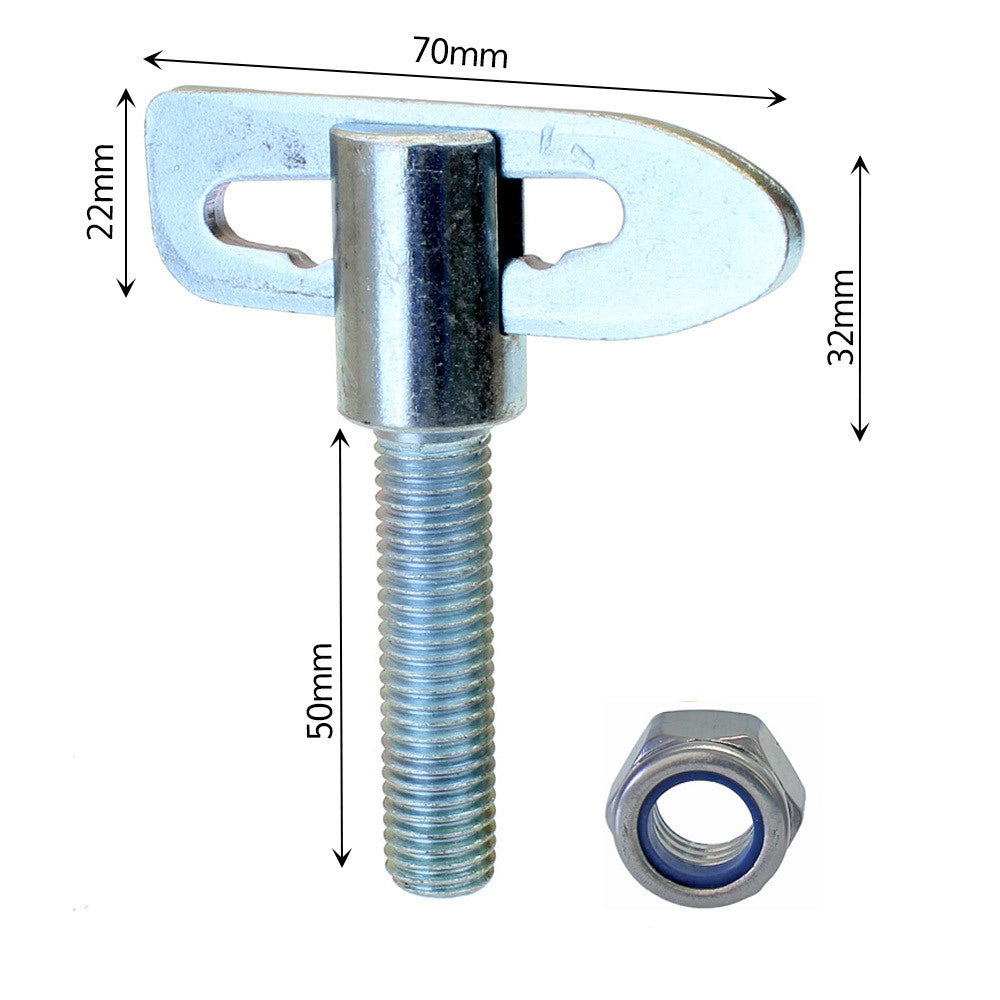 Antiluce Fastener – M12 Bolt-On Lug 50mm (Zinc Plated Steel)