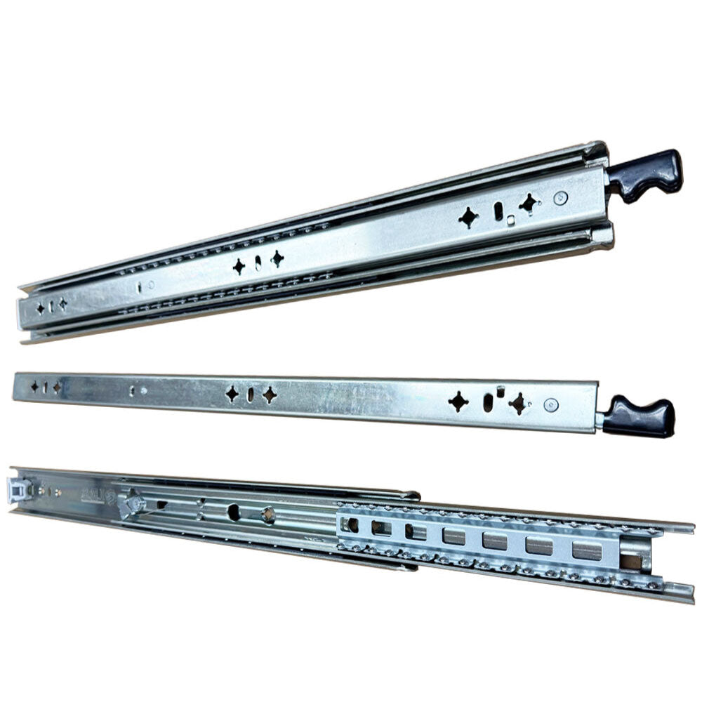 Drawer Slide Side Mounting - Zinc Plated 125kg Locking (PAIR)