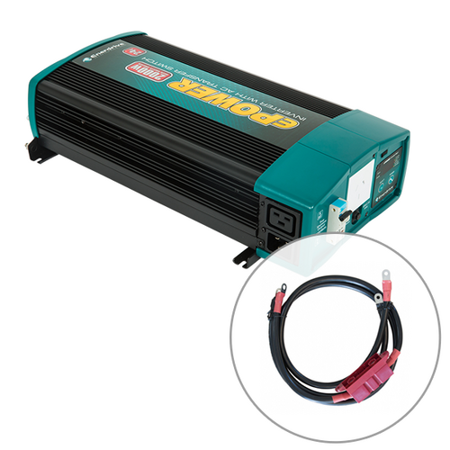 Enerdrive 2000W 12V Pure Sine Wave Inverter and RCD & AC Transfer Switch with DC Cable Pack