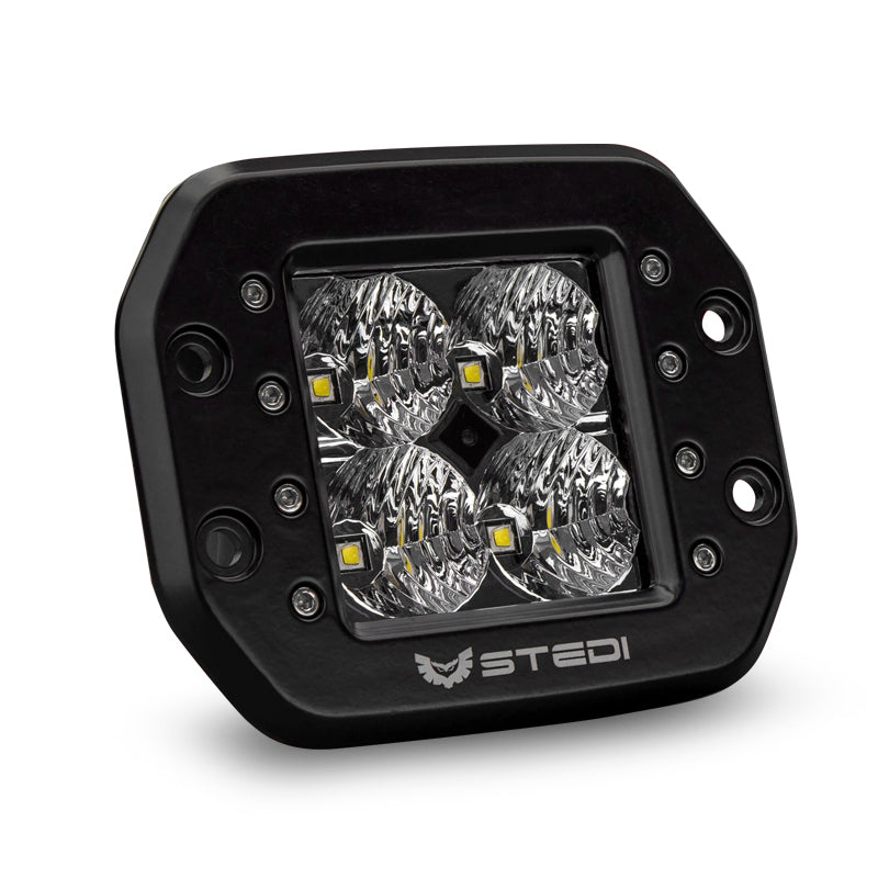 Stedi C-4 Black Edition Flush Mount 4 LED Work Light Flood Beam