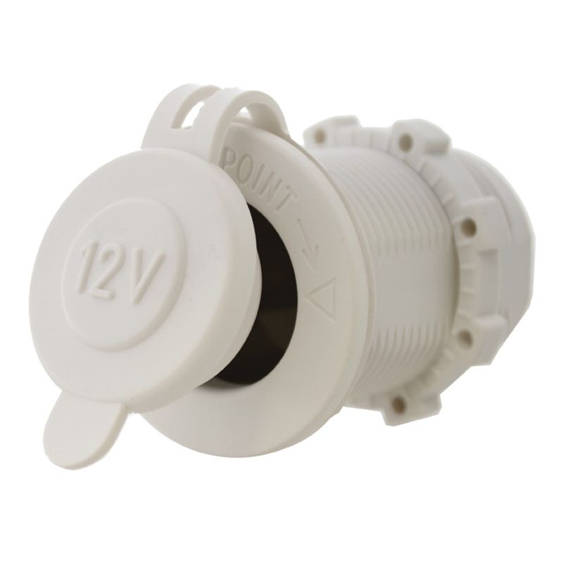 DC Accessory Socket With Cover - White (Marine)
