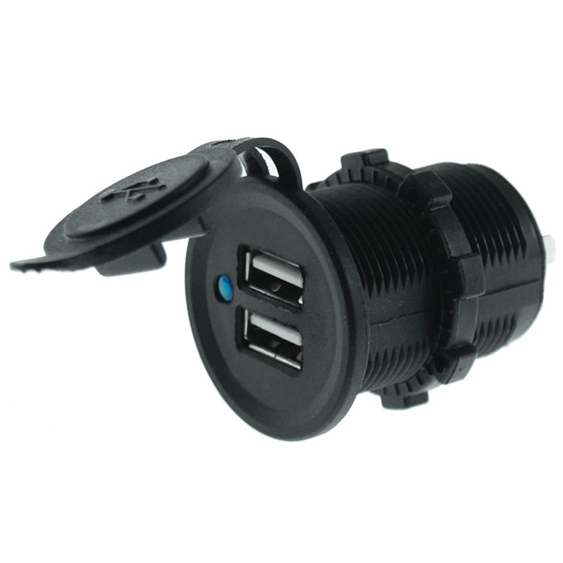 DC USB Flush Mount 12/24V Twin Output USB