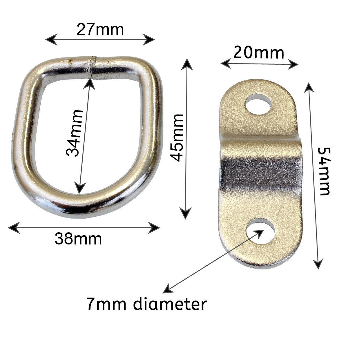 Lashing Ring Stainless Steel Tie Down 2 Piece Kit