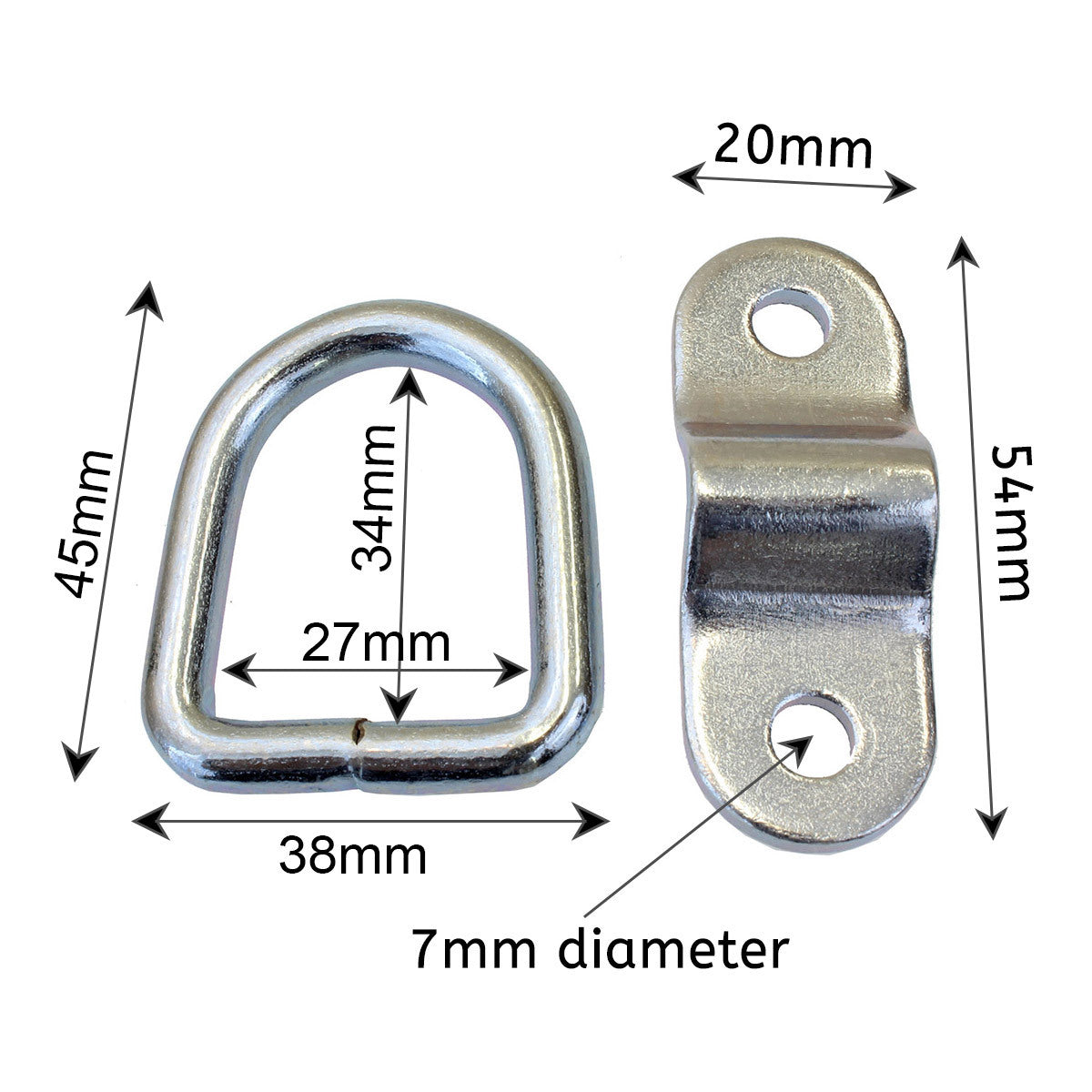 Lashing Ring Zinc Plate Tie Down 2 Piece Kit