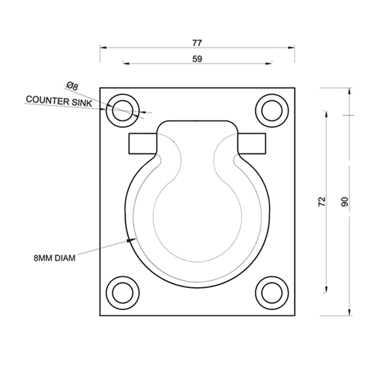 D-Ring Spring Loaded Tie Down Zinc Plate