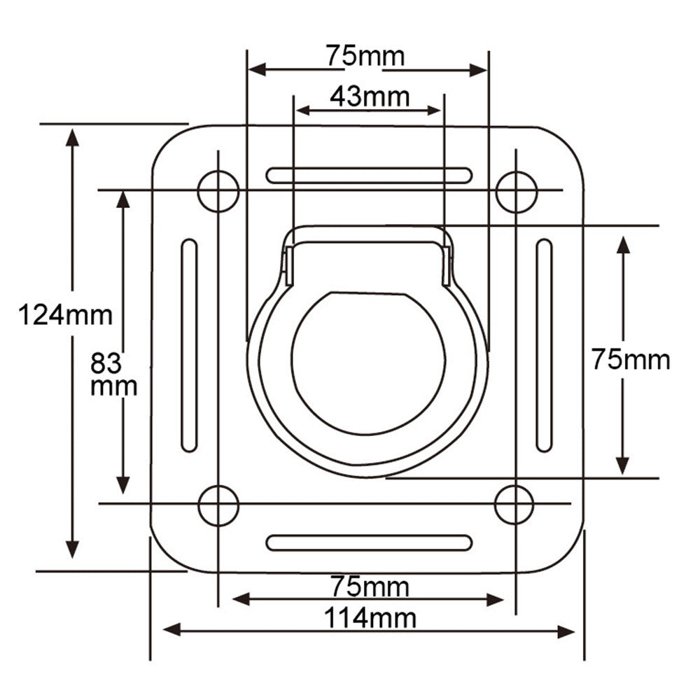 D-Ring Tie Down 2700kg Rated Zinc Plate