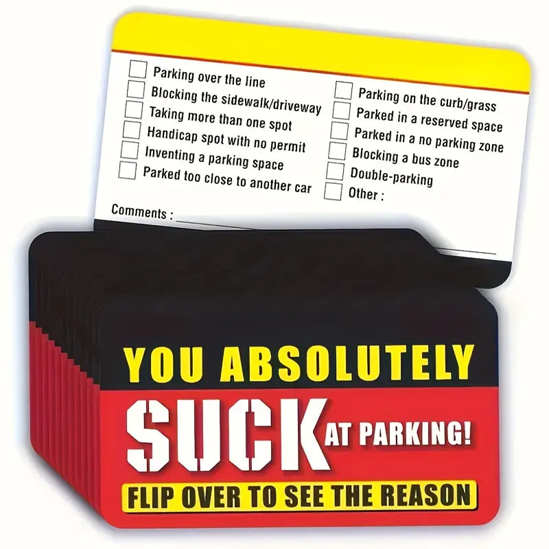 100 Funny Parking Warning Cards – Prank Cards
