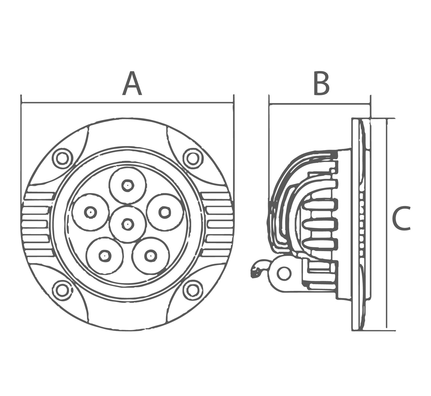 Roadvision RWL9518FFM LED work light round flood beam ( flush mount ) 10-30v