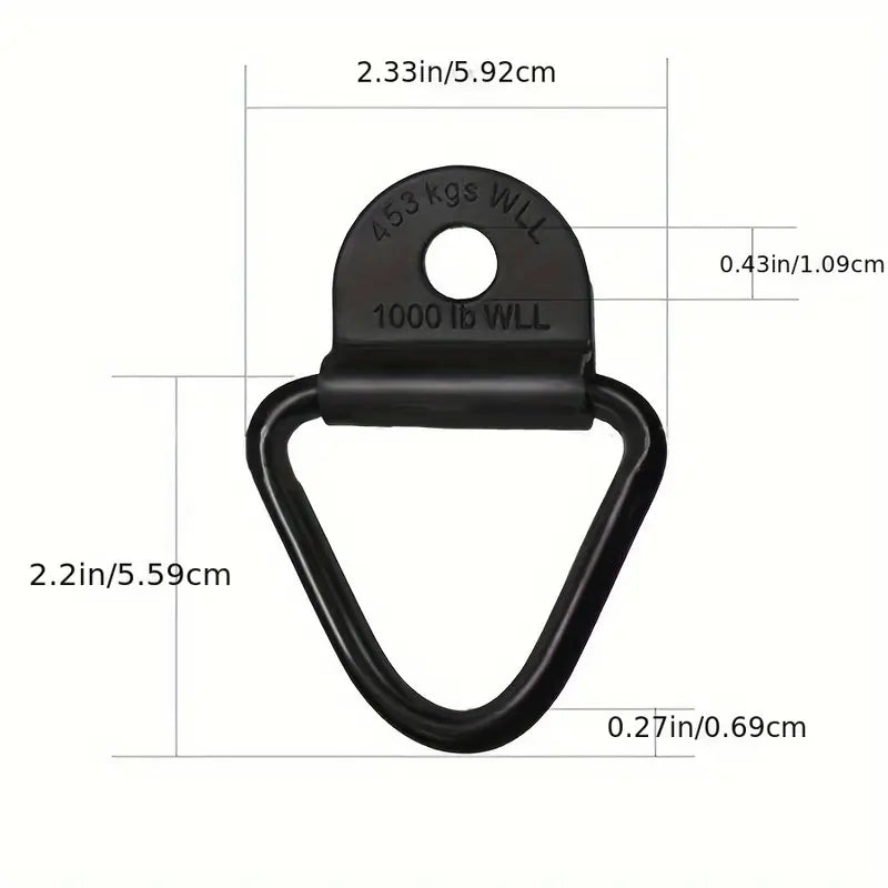 Heavy-Duty Black Steel V-Ring Tie-Down Anchor – 453kg Load Rated