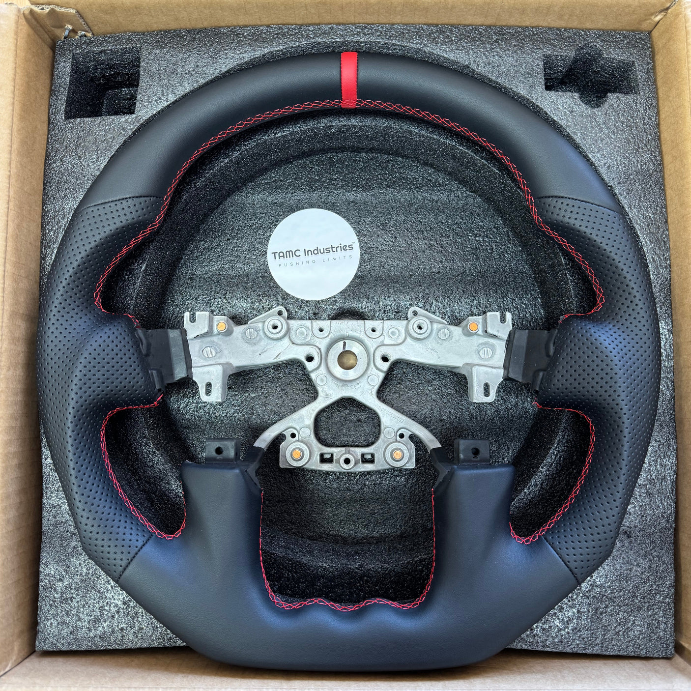 Sports Black Leather Steering Wheel – Nissan Y62 Patrol