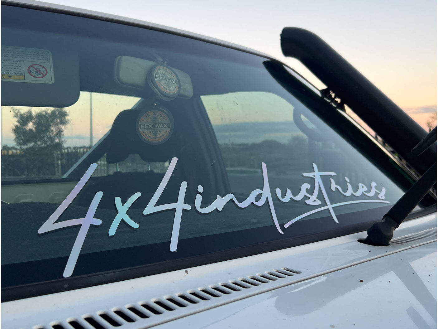 4x4 Industries Cursive Window Banner