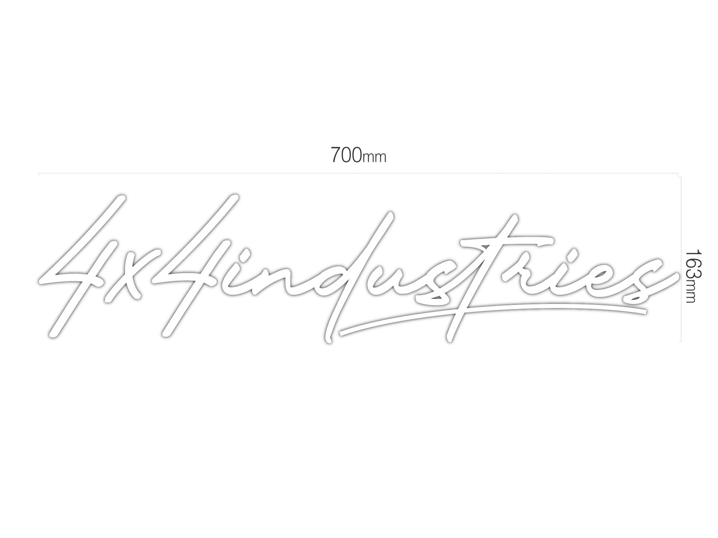 4x4 Industries Cursive Window Banner