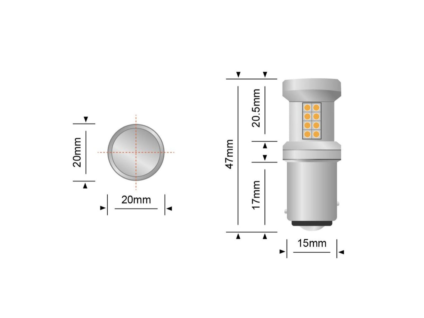 Stedi BAY15D P21/5W Bayonet LED Globes ( Pair )