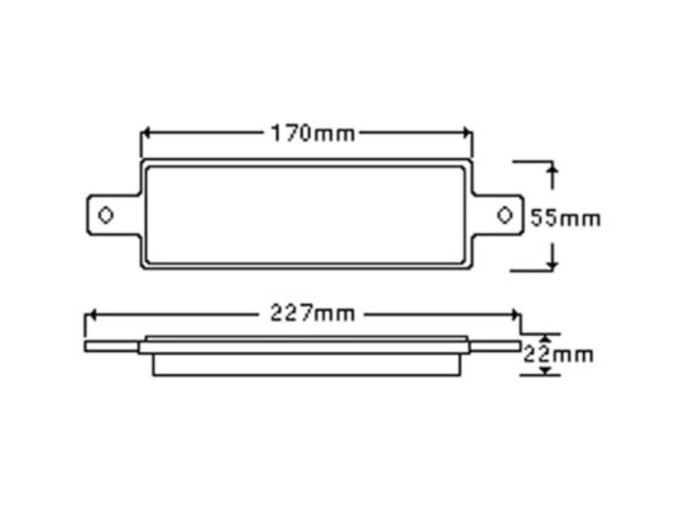 RoadVision Front Indicator/ Park Lamp Rect Recessed Bull Bar Mount 10-30