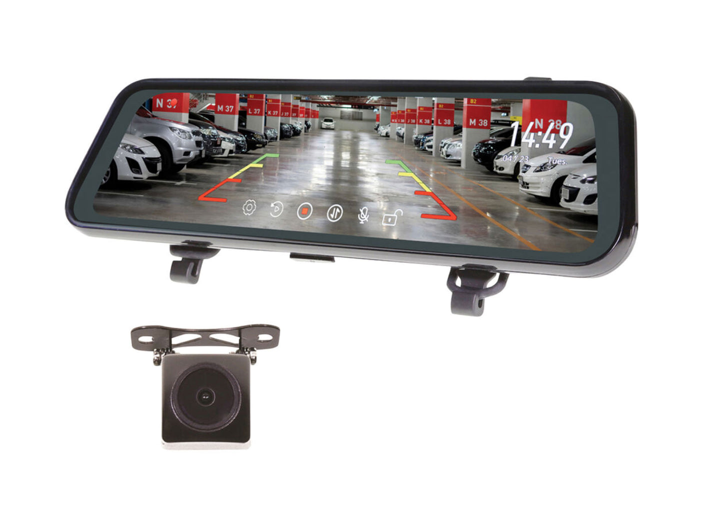 Gator Reverse Camera Kit 9in 12/24V Mirror Mount + 1 Camera 5.4m Cable 1080P HD