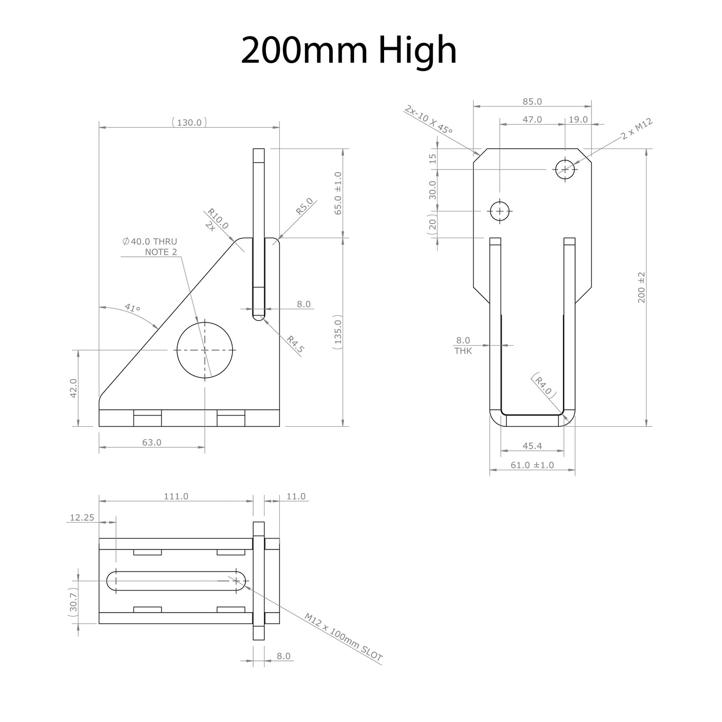 Tray to Chassis Mount - Universal