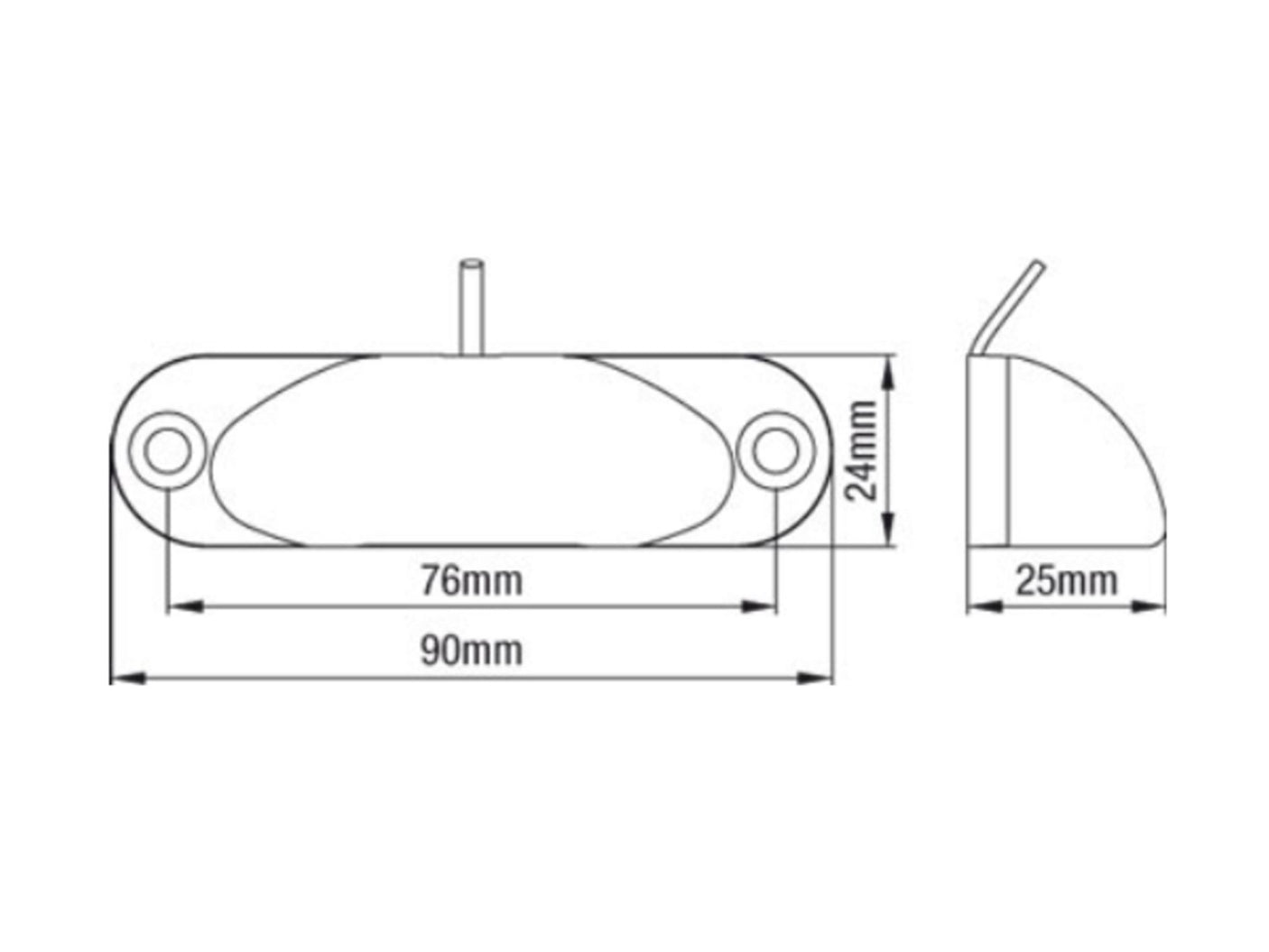 RoadVision licence plate LED 10-30v 4 LED surface mount CHROME