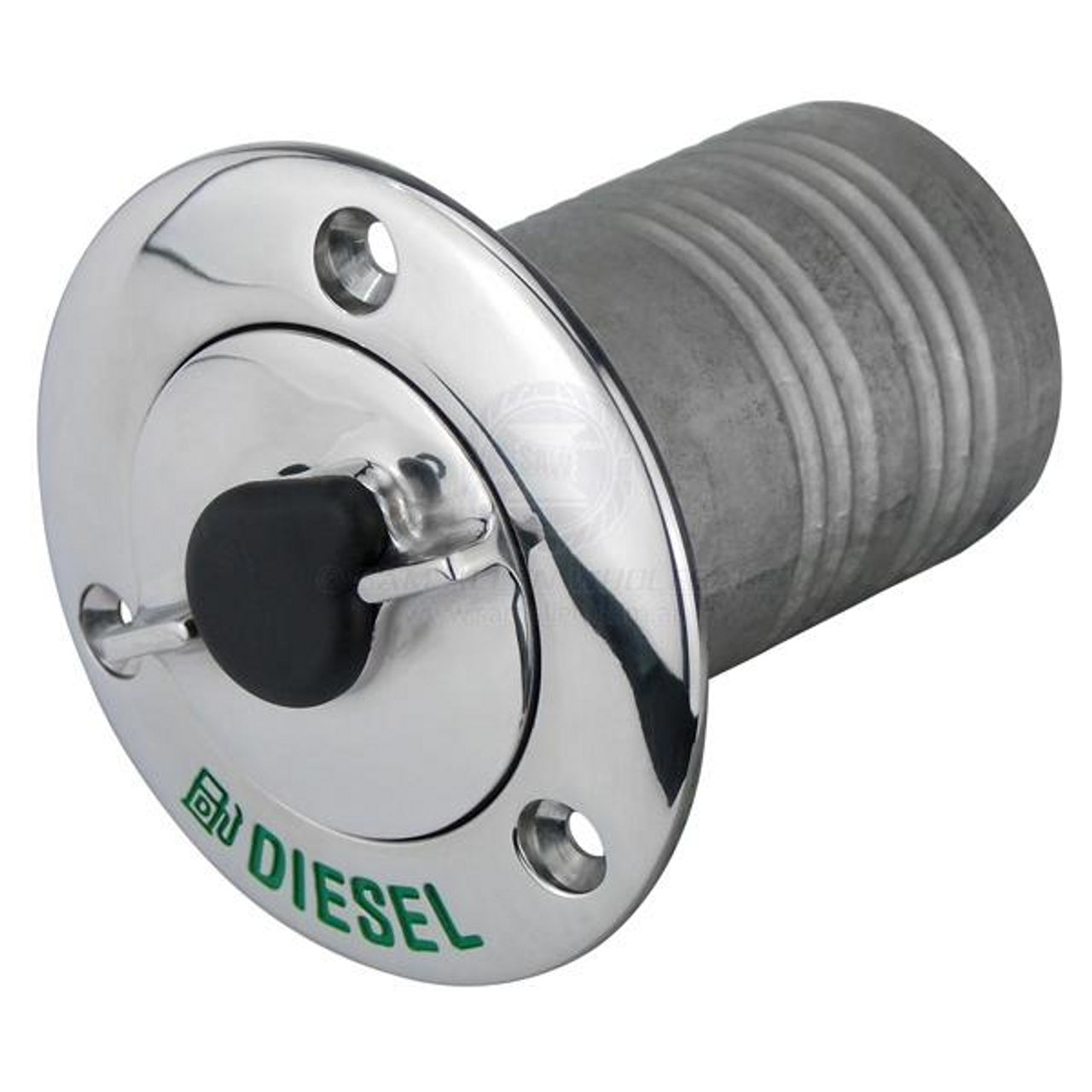 50mm Straight Fuel Filler with Breather - Lockable Stainless Steel