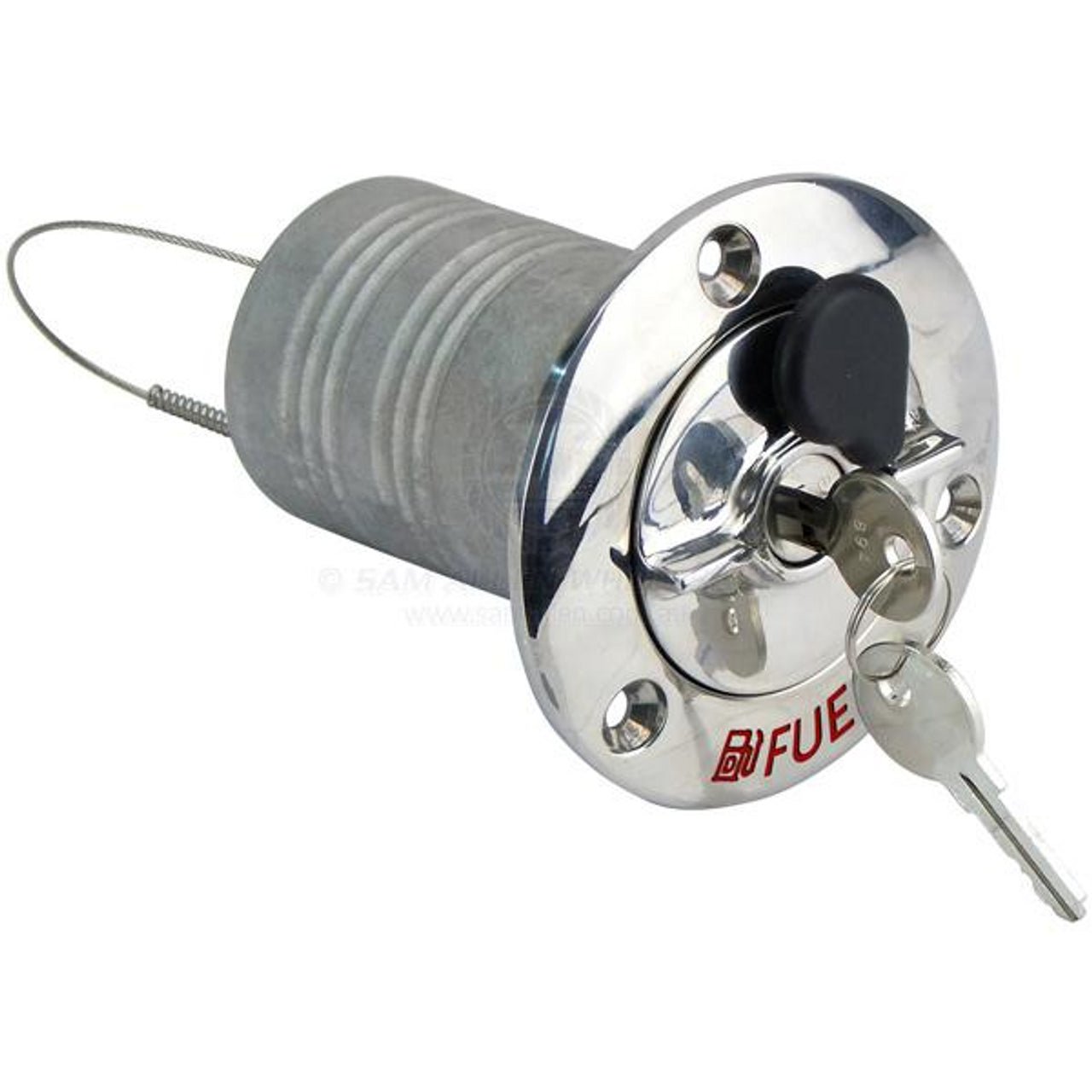 38mm Straight Fuel Filler with Breather - Lockable Stainless Steel