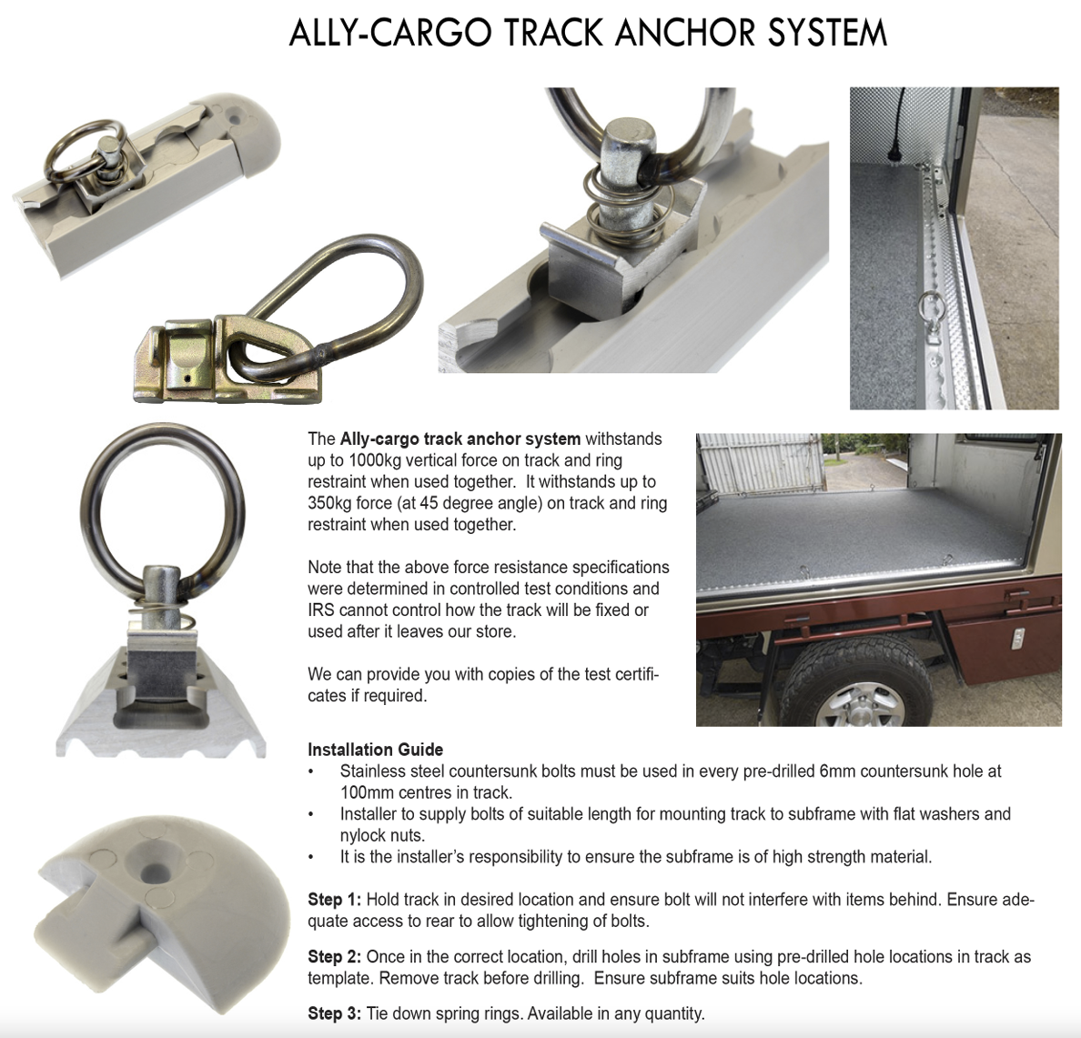 Ally-Cargo Track Anchor Round Clip 45mm
