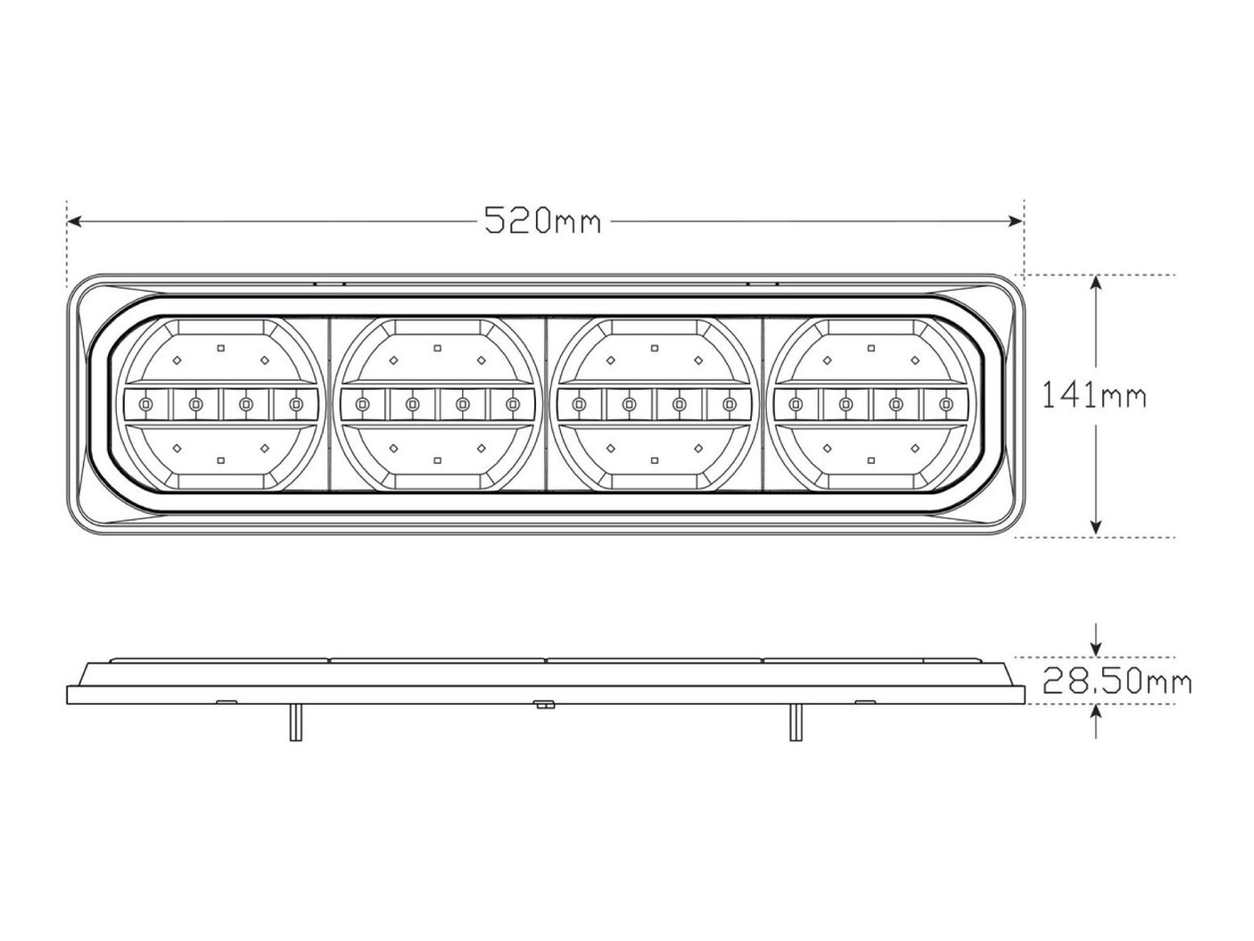520 Series LED Autolamps Tail lights (Twin Pack)