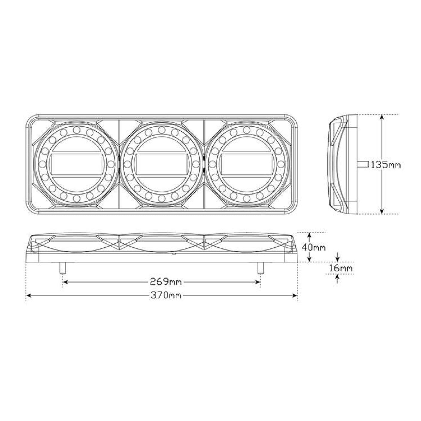 Maxilamp 3 Series Tail Light LED Combination (Single)