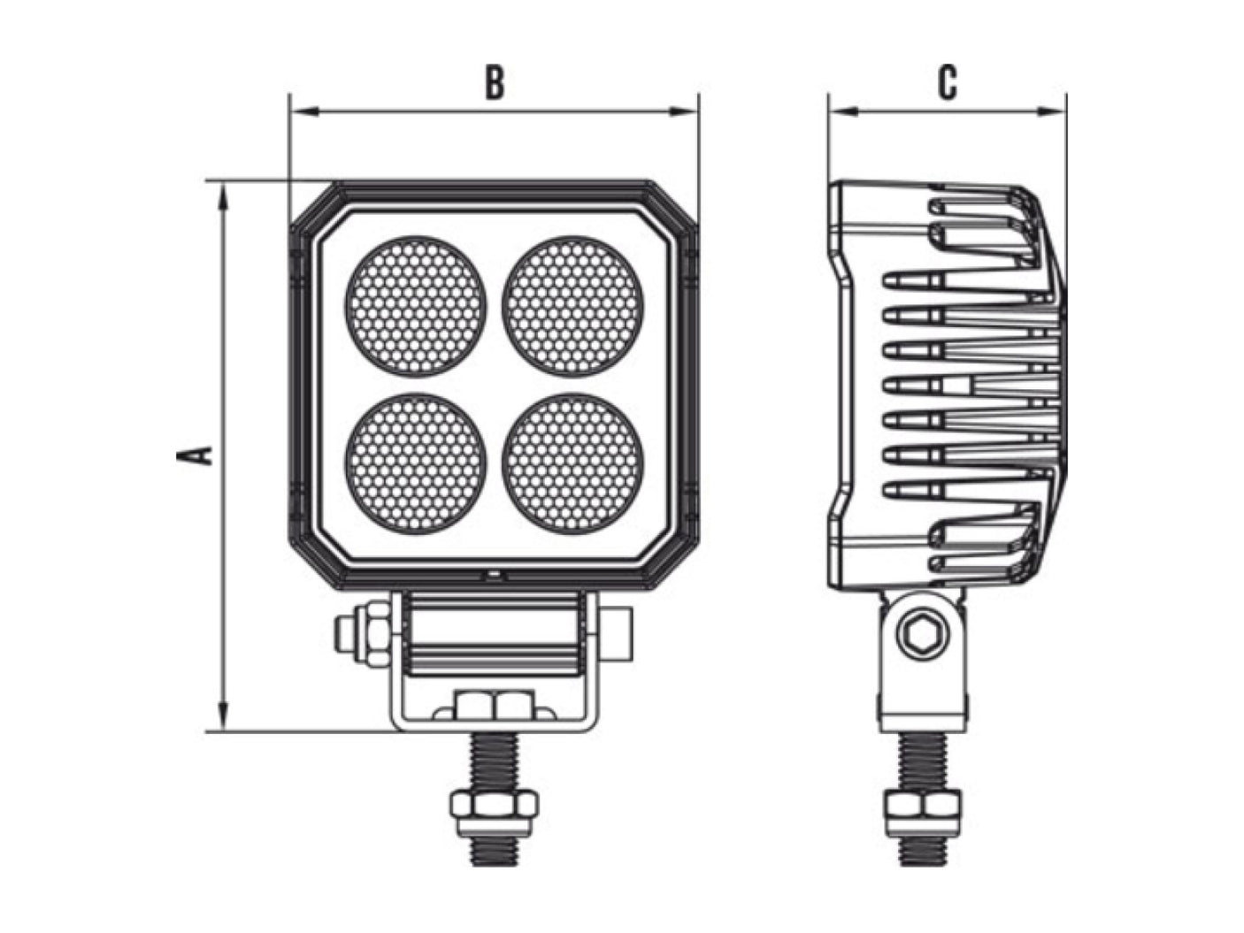 Roadvision LED Work Light Compact Square Flood Beam 95x71x41mm