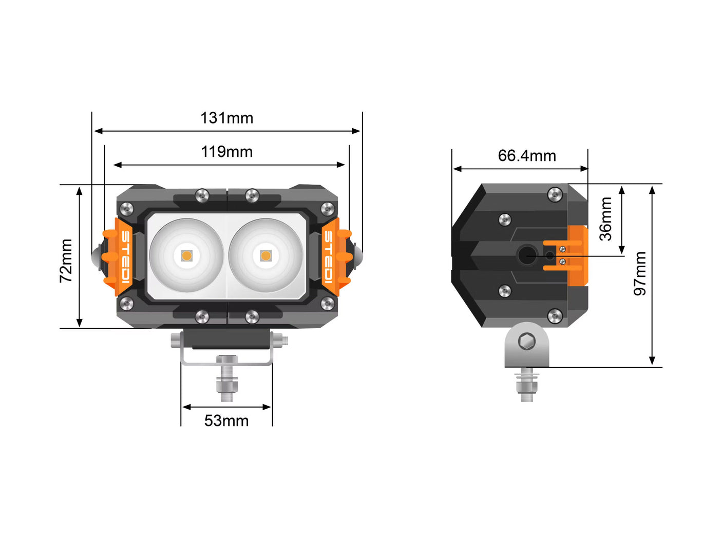 STEDI LED3301-PRO-2L ST3301 PRO 4.6″ 2 LED Work Light