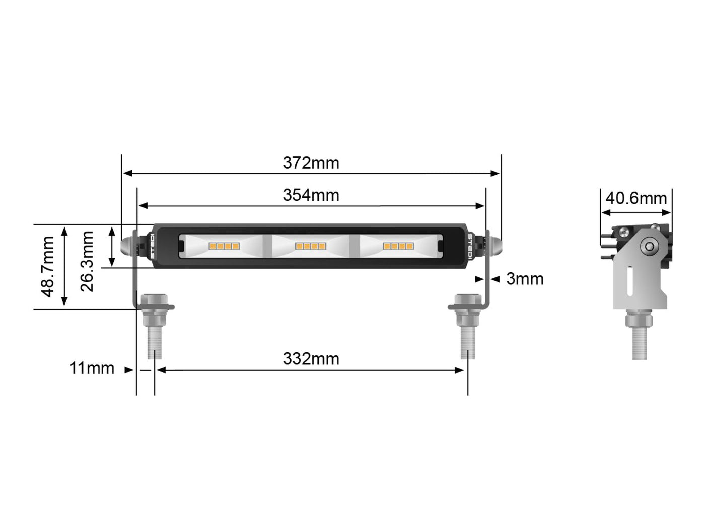 STEDI LED3520-13-36W Micro V2 13.9″ 24 LED Flood Light / Work Light