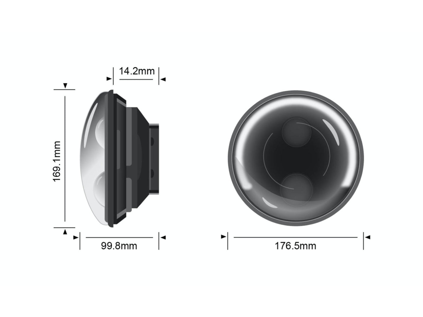 Stedi 7 Inch Carbon Black LED Headlight ( Pair )