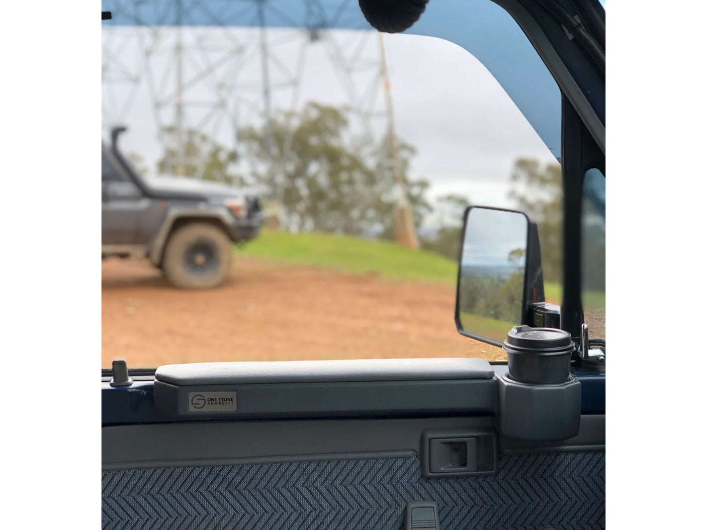 One Stone Armrests 70 Series Landcruiser With Cup Holder Front Doors ( Pair )