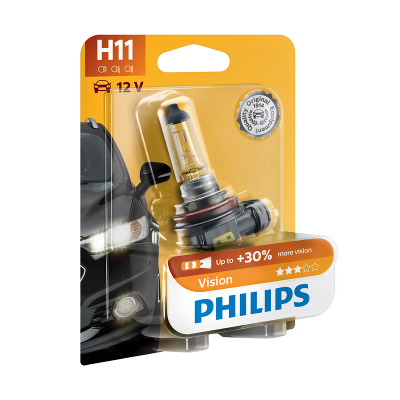 H11 Philips Halogen Globe – 12V 55W PGJ19-2 Standard Boxed Single