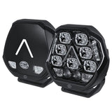 LED 7" Driving Light Kit Pair Antares Series DRL & Park Light Inc Harness Combo Beam