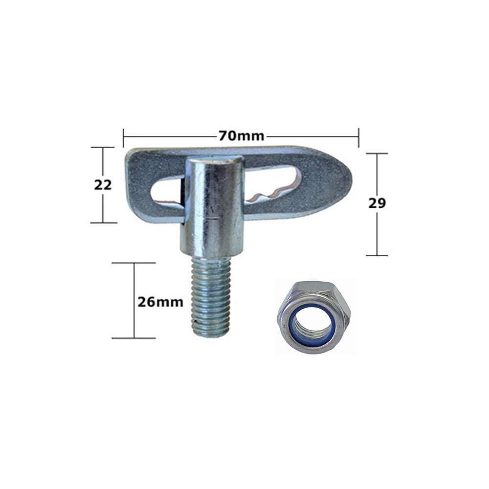 Antiluce Fastener – M12 Bolt-On Lug 25mm (Zinc Plated Steel)