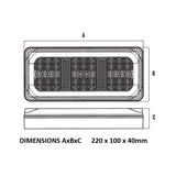Roadvision BR220ARR LED Rear Combination Lamp – Stop/Tail/Indicator/Reflector (220x100mm)