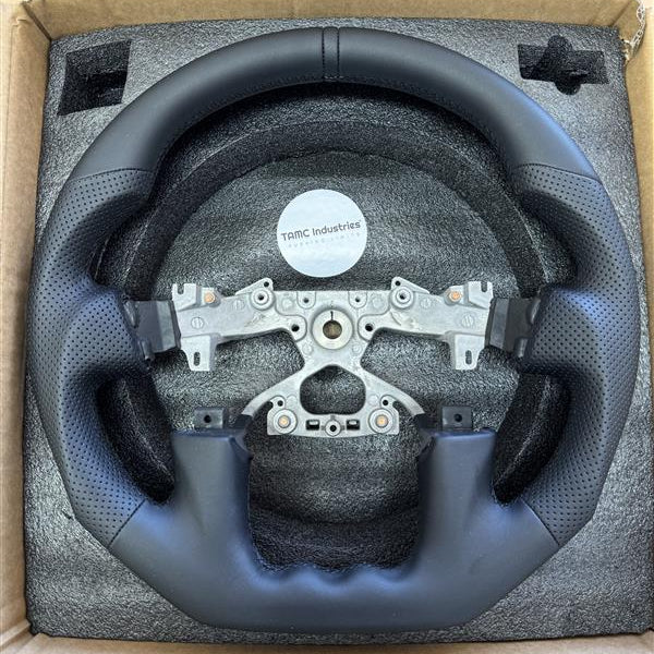Sports Black Leather Steering Wheel