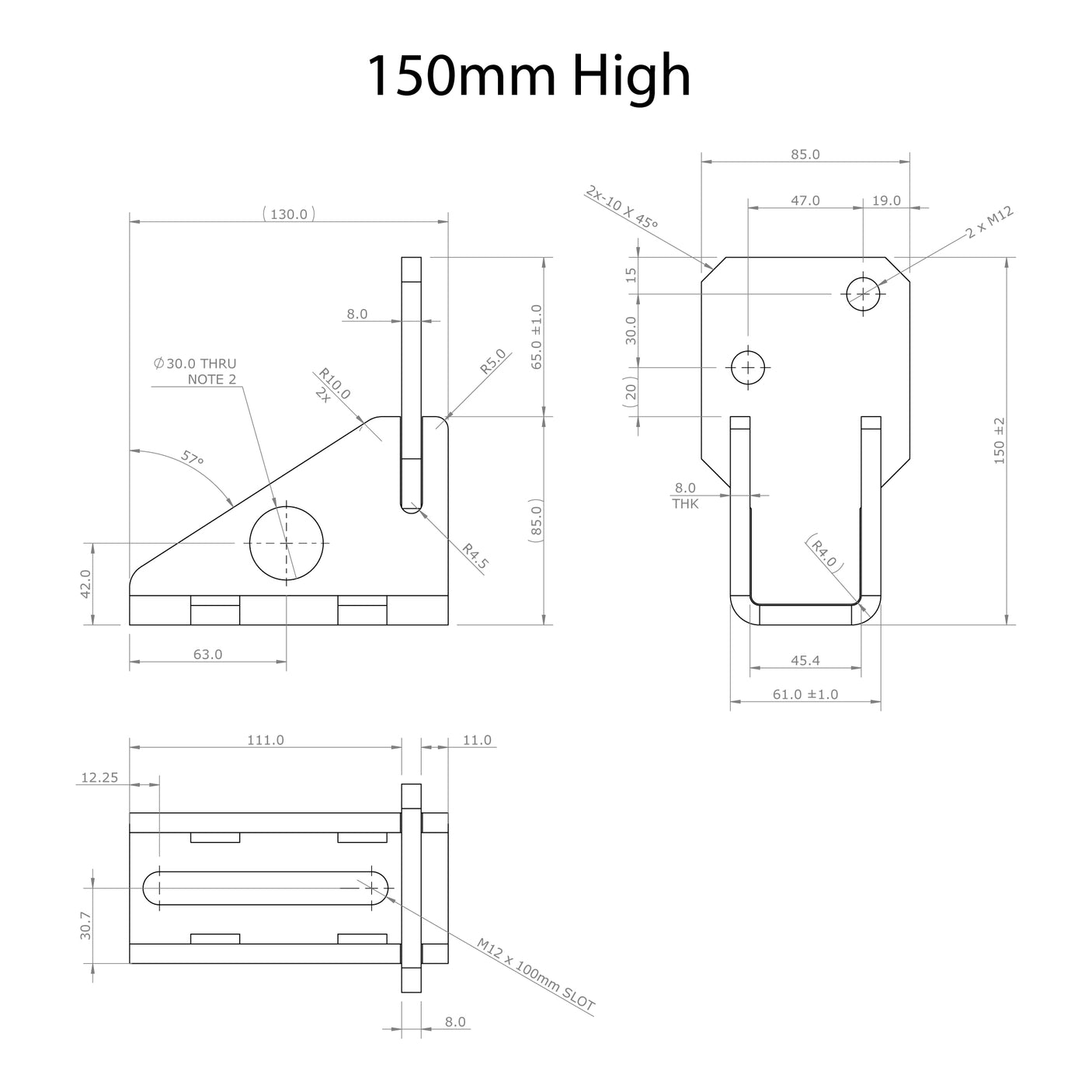Tray to Chassis Mount - Universal