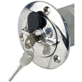 50mm Angled Fuel Filler with Breather - Lockable Stainless Steel