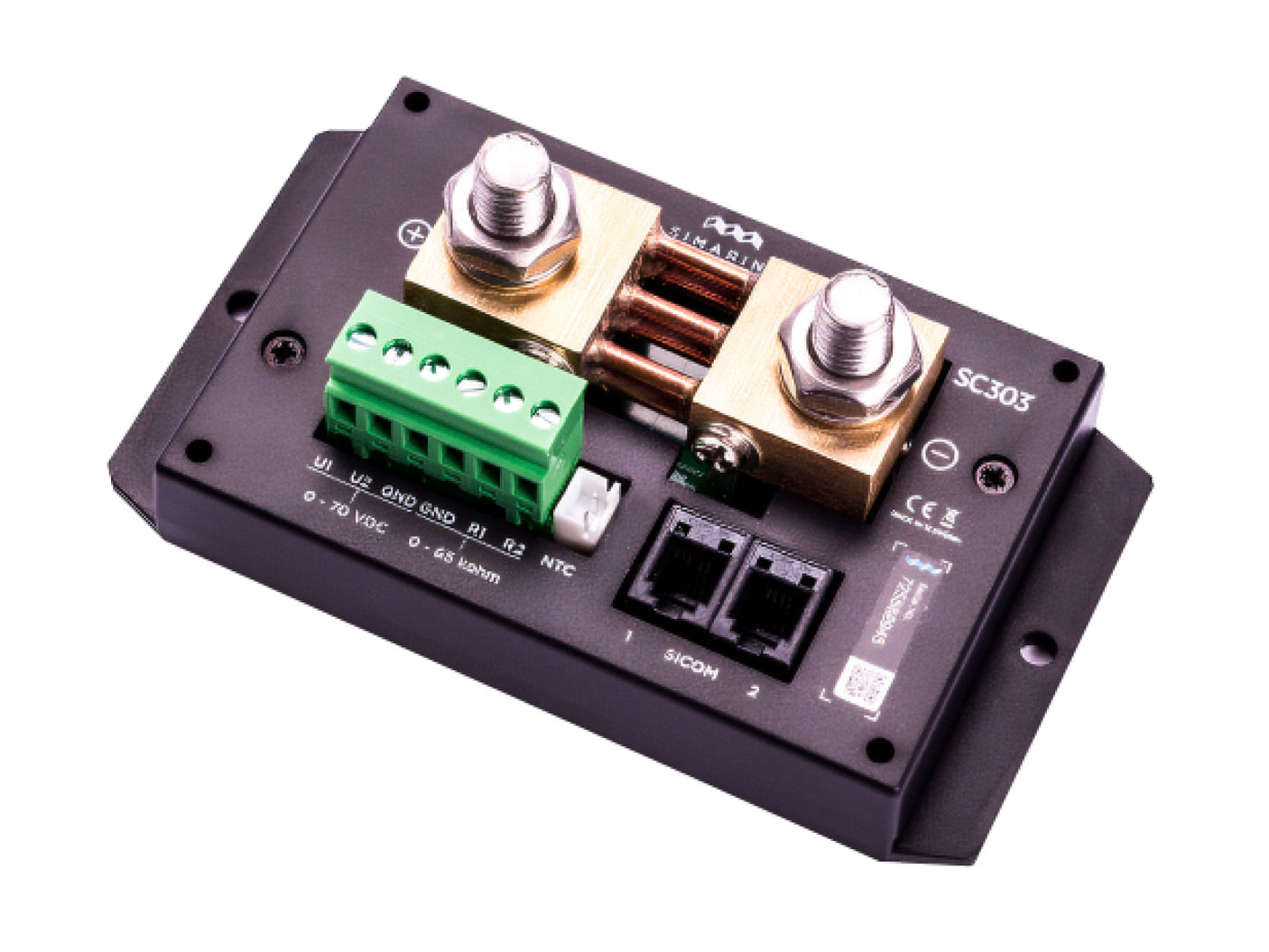 Simarine by Enerdrive, Mount Black Digital Battery Monitor Pack (Shunt 300A & Quad Shunt 4 x 25A)